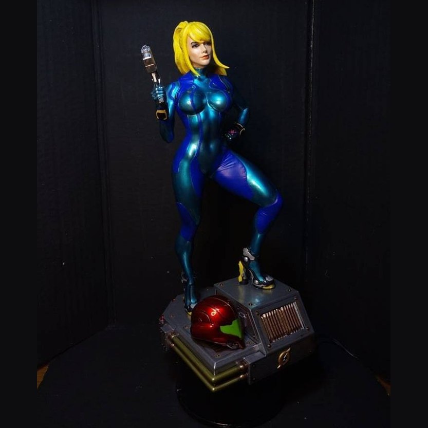 Samus Aran Metroid zero suit statue 1/8 and 1/4 resin kit raw 3d print