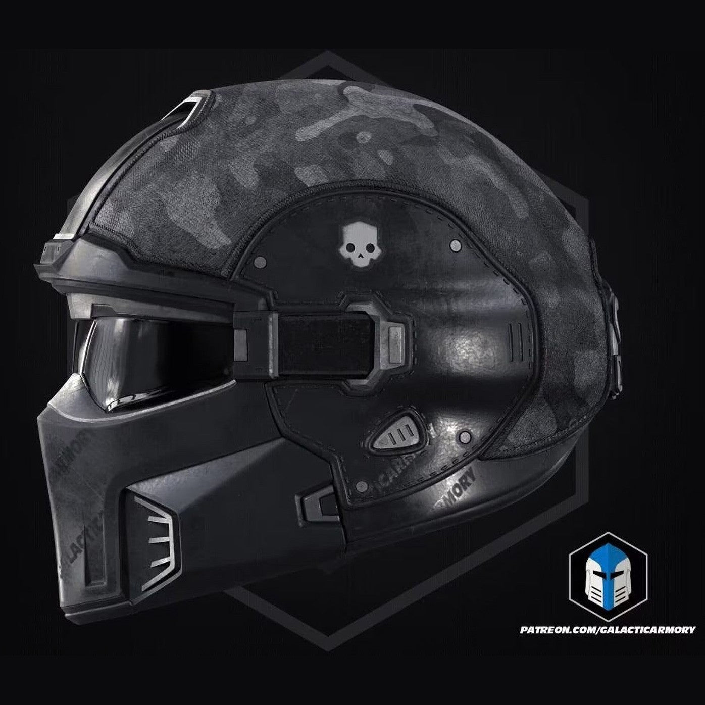 Helldivers 2 Shadow Paragon Helmet lifesize Wearable Cosplay 3D Print Kit or Painted