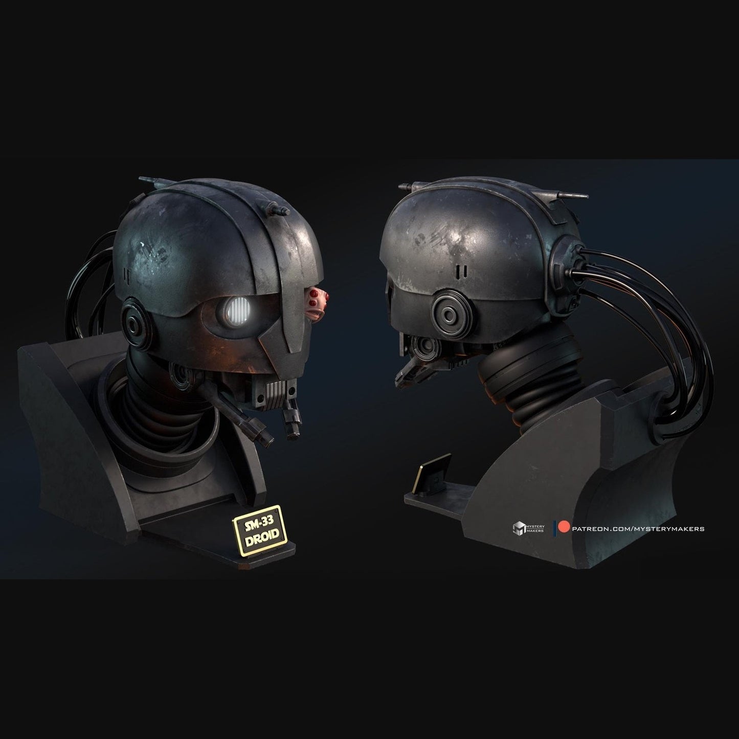 SM33 droid skeleton crew bust diy kit or fully painted/assembled 3d print