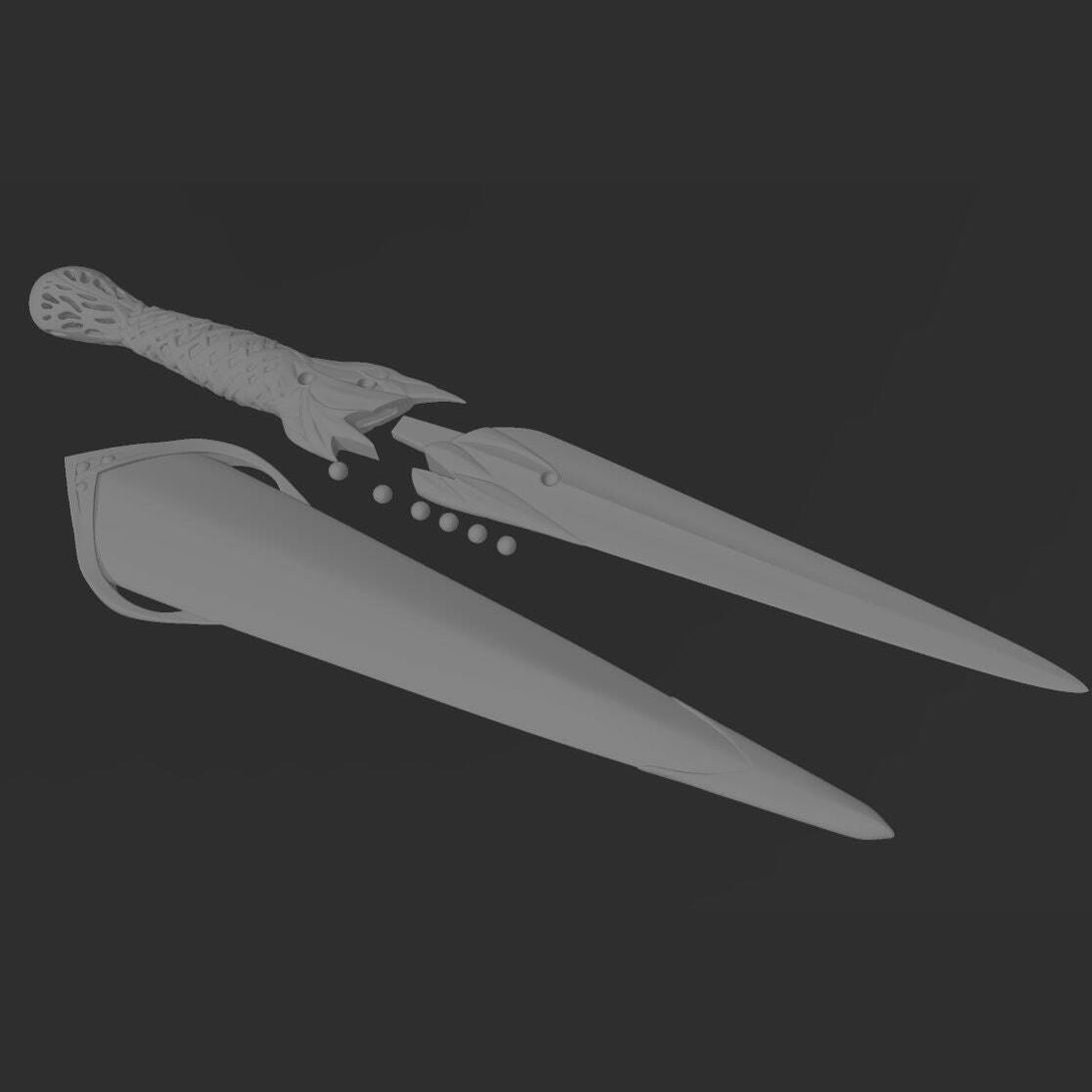 Galadriel Dagger and Sheath from Lord of the Rings: Rings of power STL - 3D File