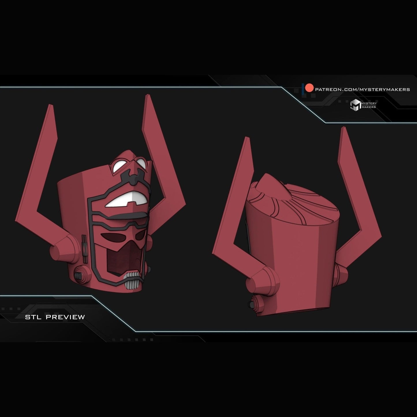 galactus helmet comic-book style diy kit 3d print or fully painted 1:1 wearable