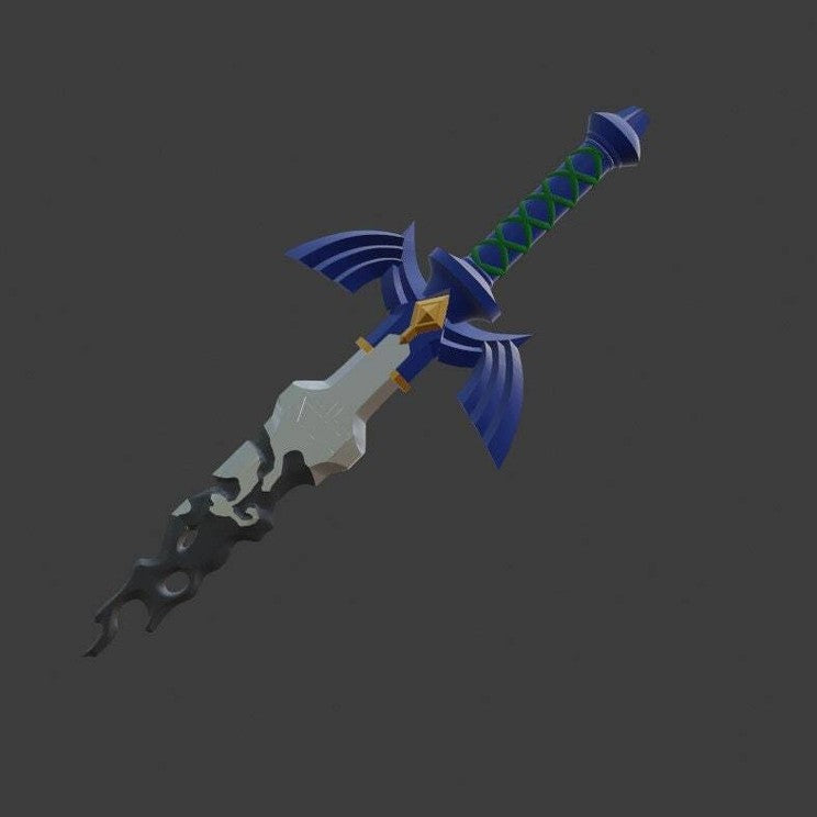Zelda Tears of the Kingdom Corrupted broken Master Sword lifesize with lights