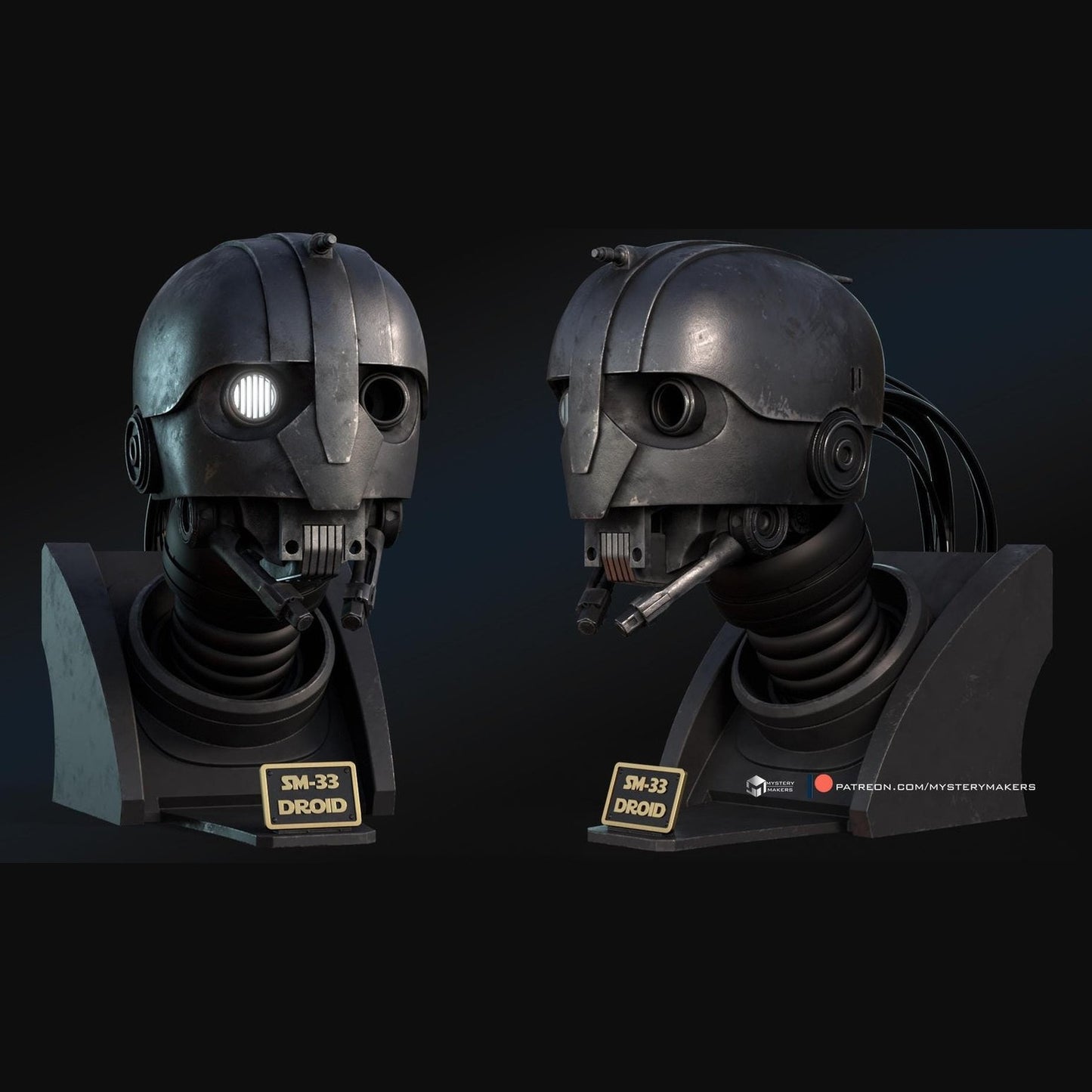 SM33 droid skeleton crew bust diy kit or fully painted/assembled 3d print