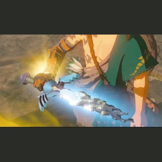 Zelda Tears of the Kingdom Corrupted broken Master Sword lifesize with lights