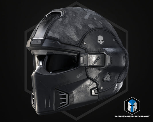 Helldivers 2 Shadow Paragon Helmet lifesize Wearable Cosplay - Kit or Painted
