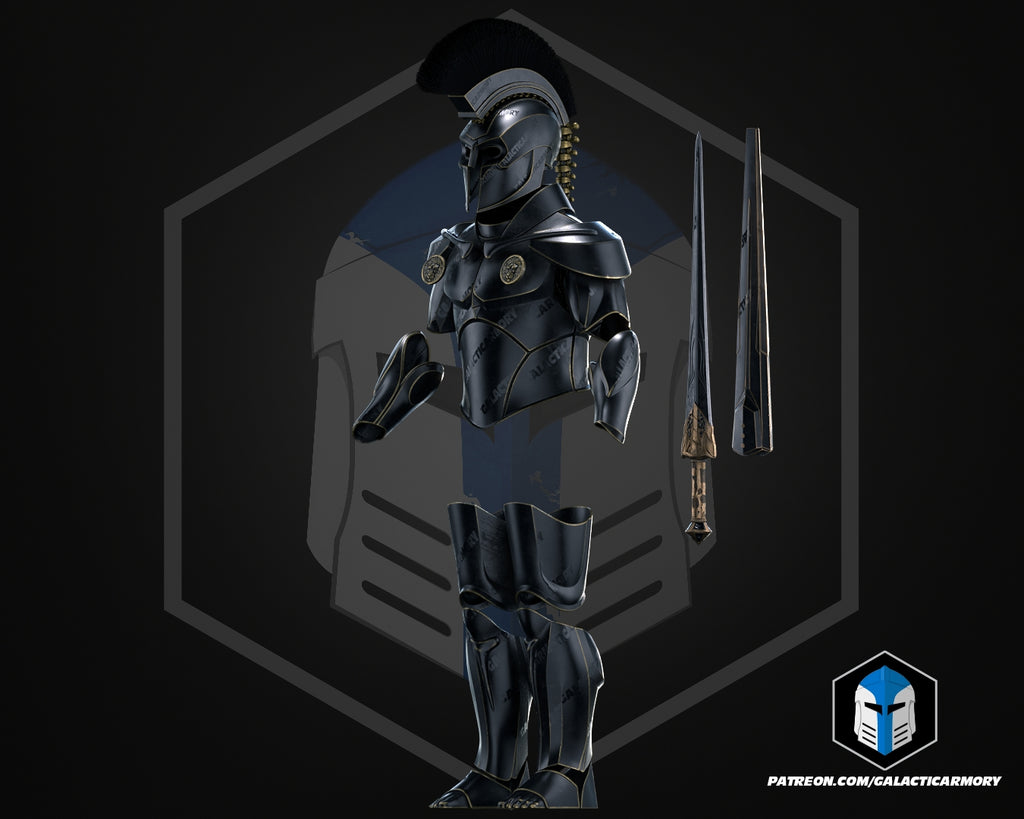 The Odyssey King Agamemnon Helmet Full Armor and Sword lifesize Wearable Cosplay side view | dask3d