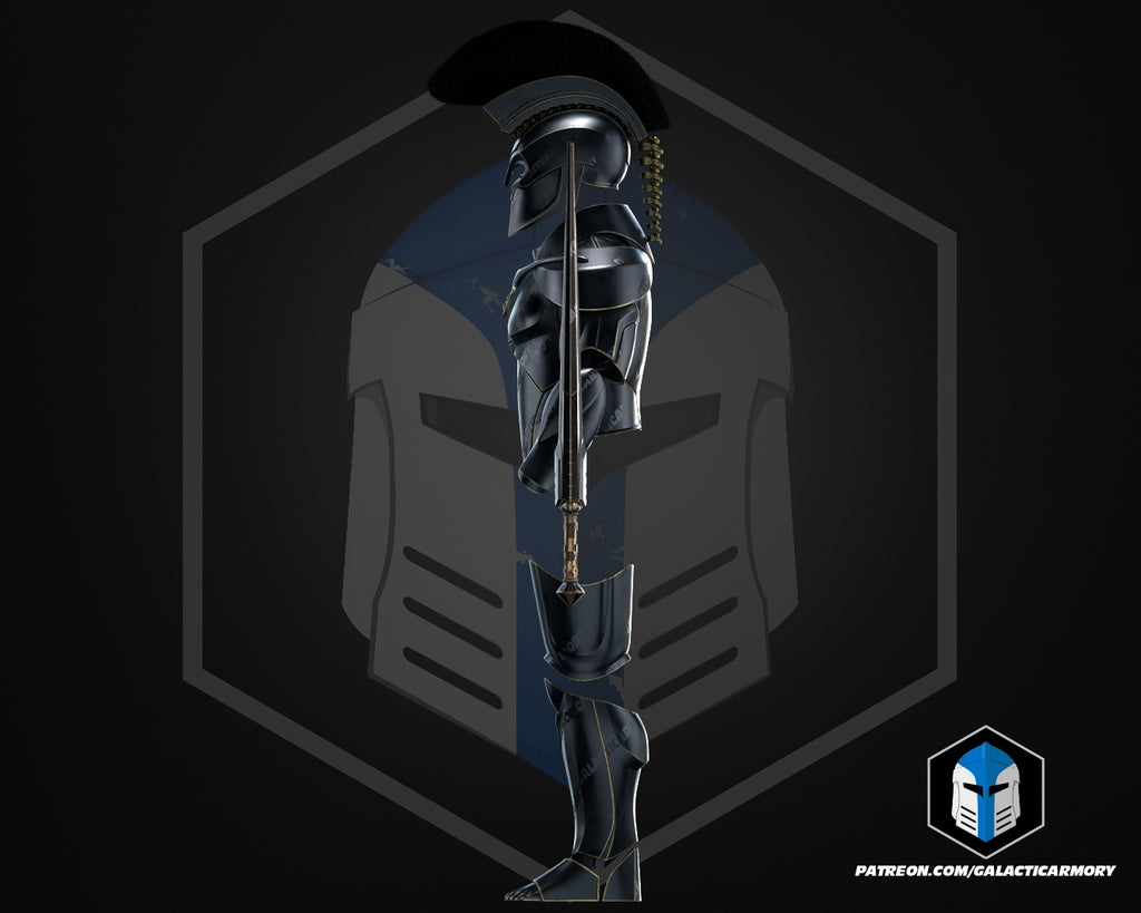 The Odyssey King Agamemnon Helmet Full Armor and Sword lifesize Wearable Cosplay detail view | dask3d