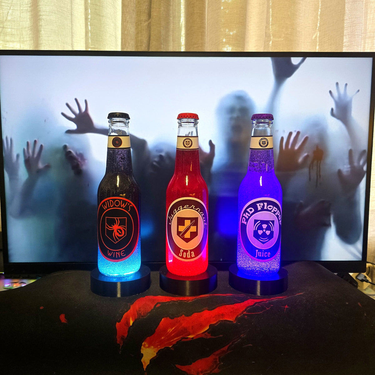 Perk-a-Cola replica bottle Call of Duty Zombies glowing LED display collectible