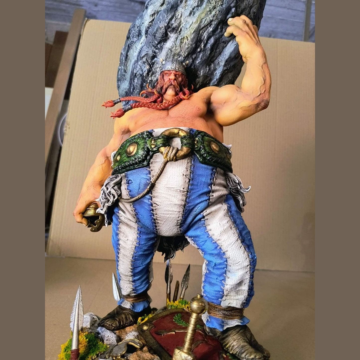 Obelix Resin Statue 1/6 Scale Hand Painted Collectible Comic Figure Display