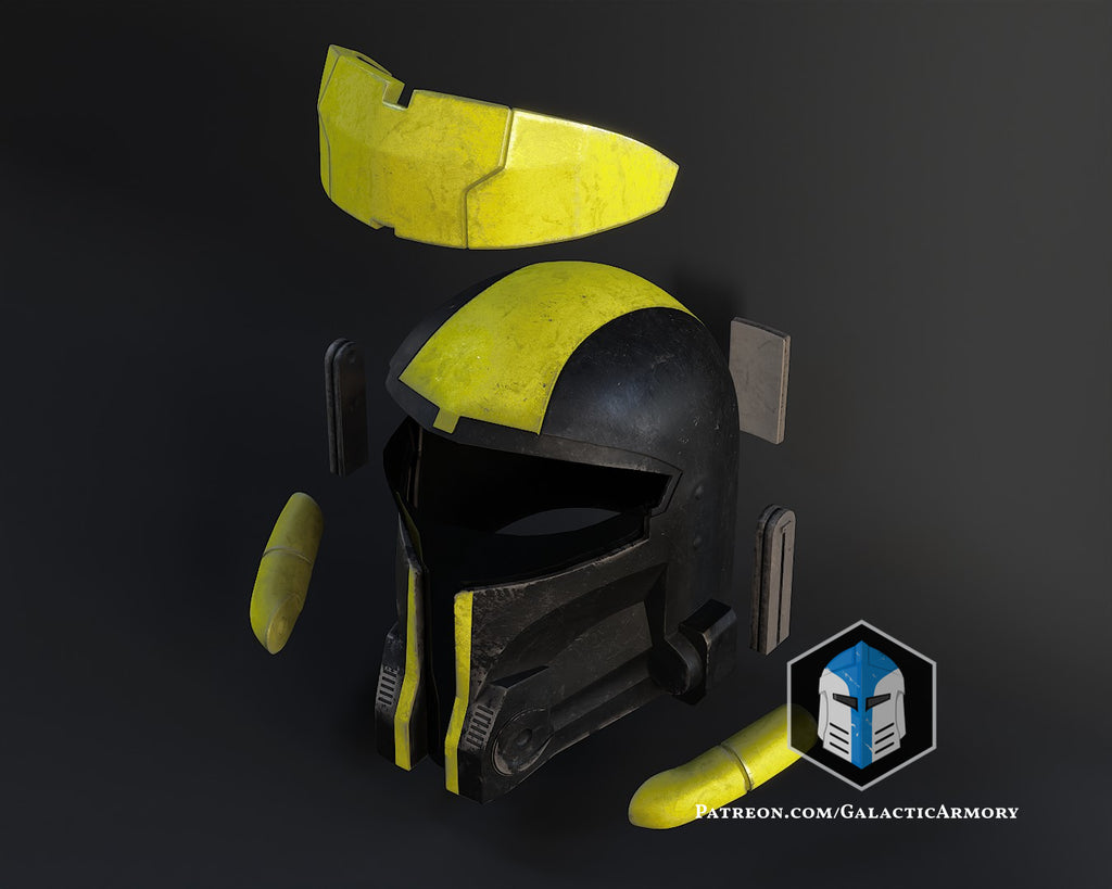 Hazmat Mandalorian Helmet lifesize Wearable Cosplay by dask3d