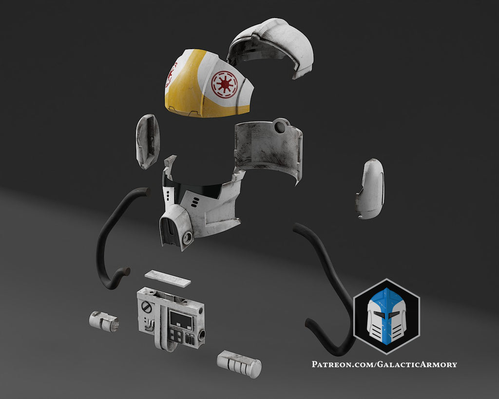 Animated Clone Trooper Pilot Helmet lifesize Wearable Cosplay by dask3d