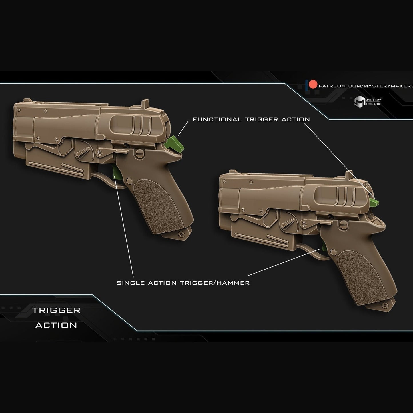 Fallout 10mm Pistol Prop 1:1 - Working Trigger Replica