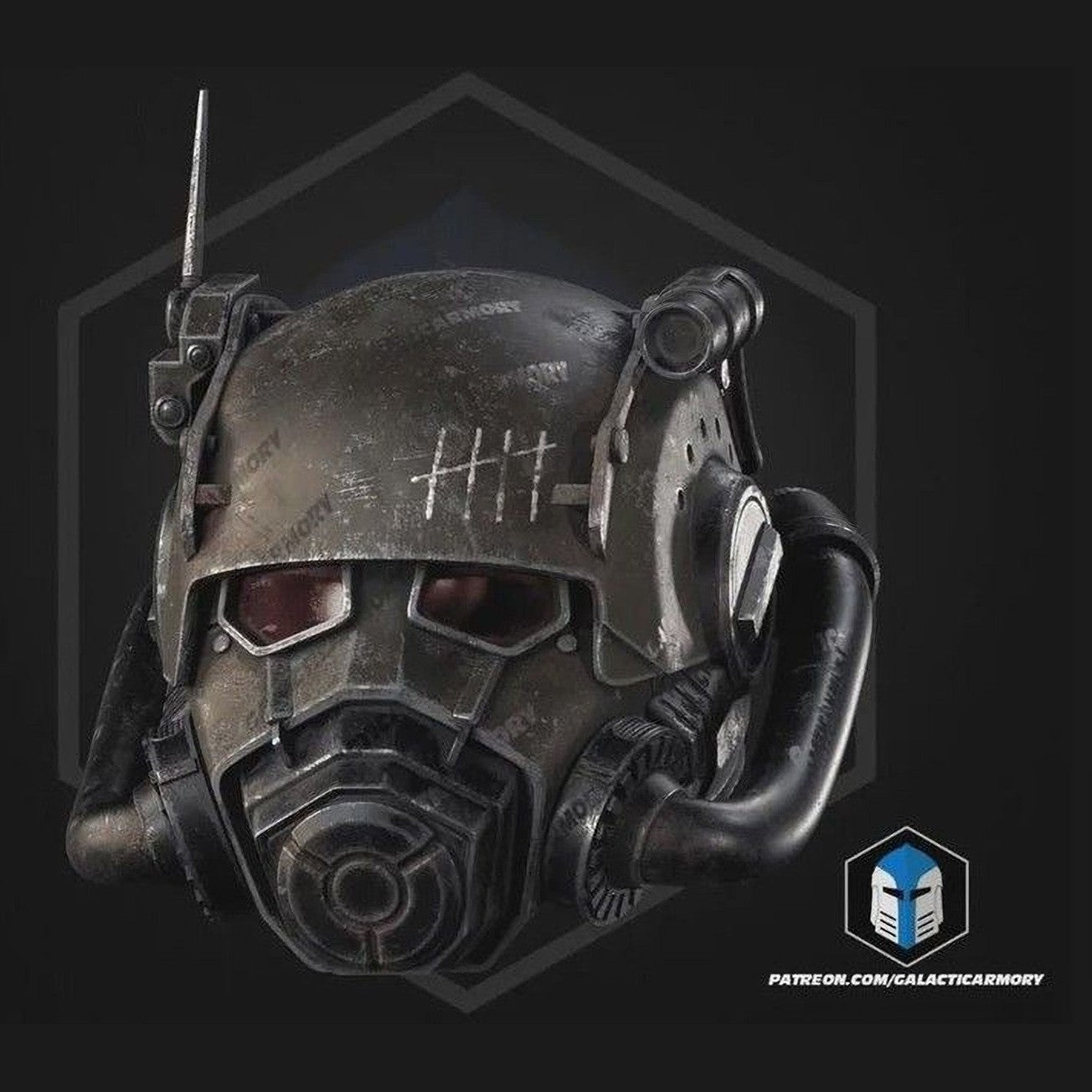 Fallout NCR Power Armor Helmet 1:1 Wearable Cosplay Prop 3D Print Kit or Painted
