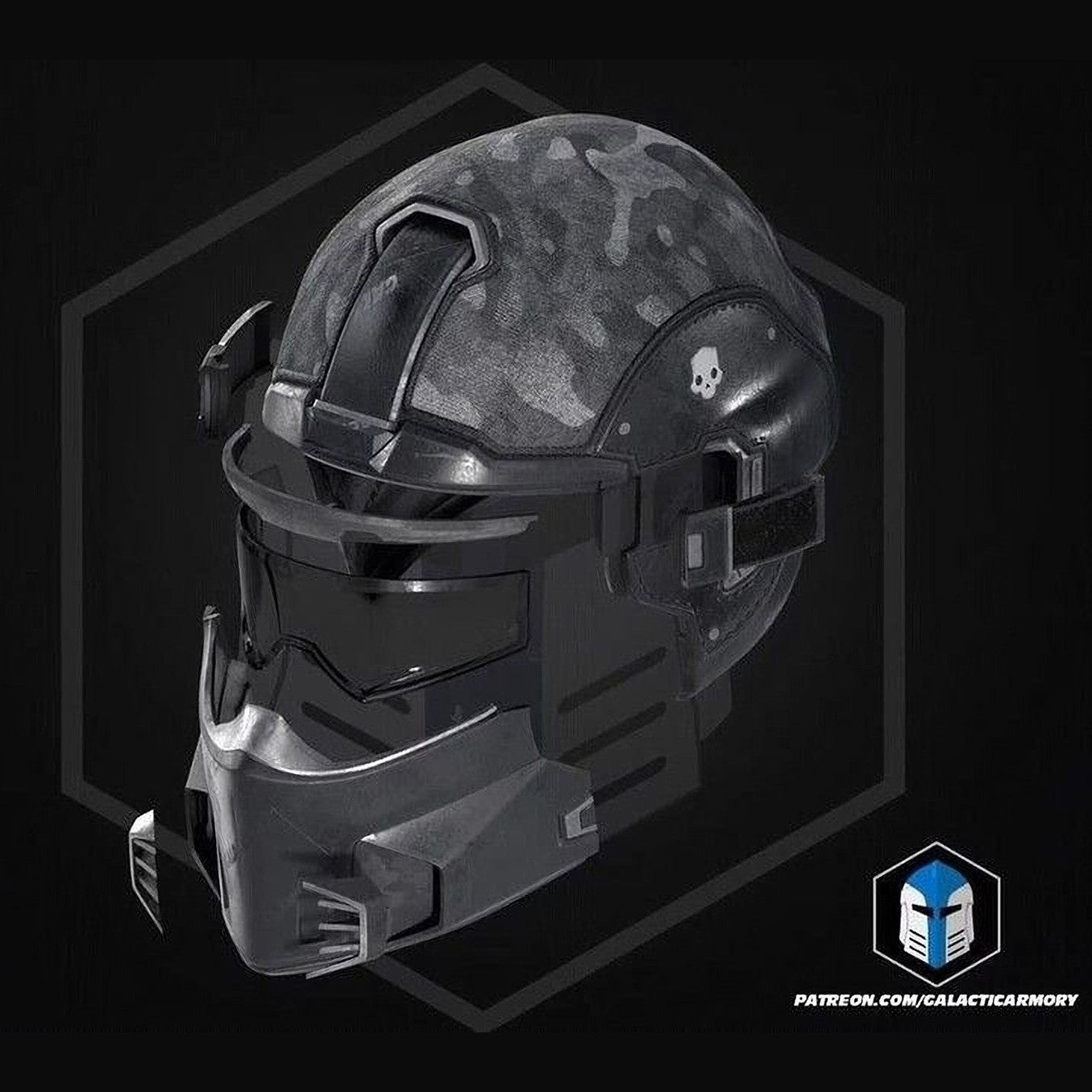 Helldivers 2 Shadow Paragon Helmet 1:1 Wearable Cosplay 3D Print Kit or Painted