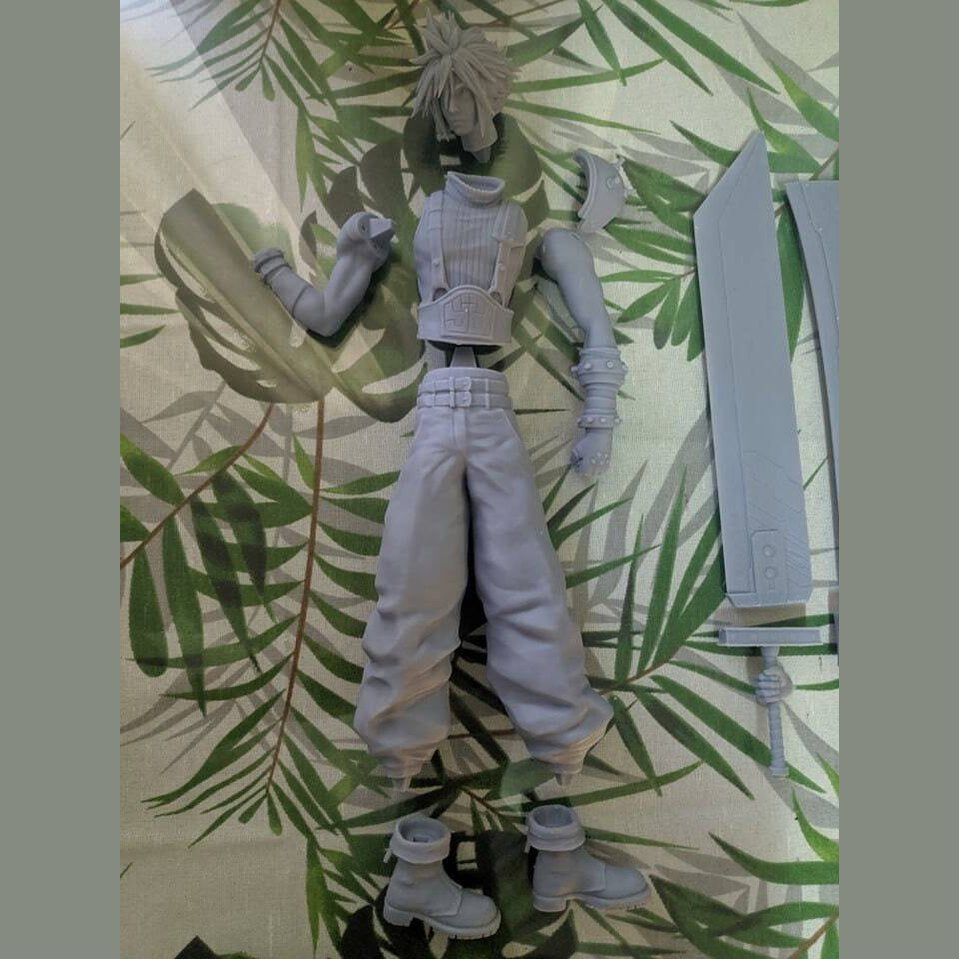 Final Fantasy Cloud strife resin statue with 3 different swords 1/6 scale 30cm