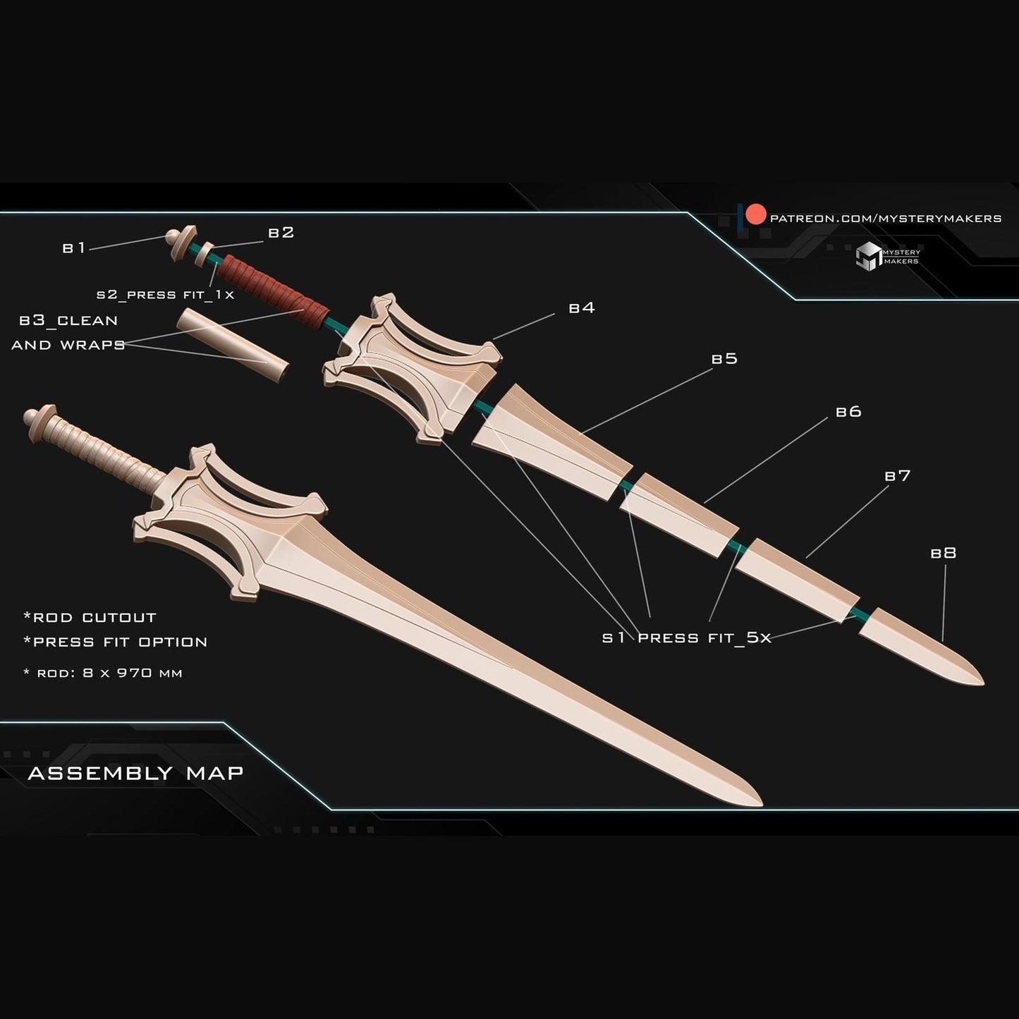 He-Man Power Sword Movie 1:1 Replica - Prince Adam