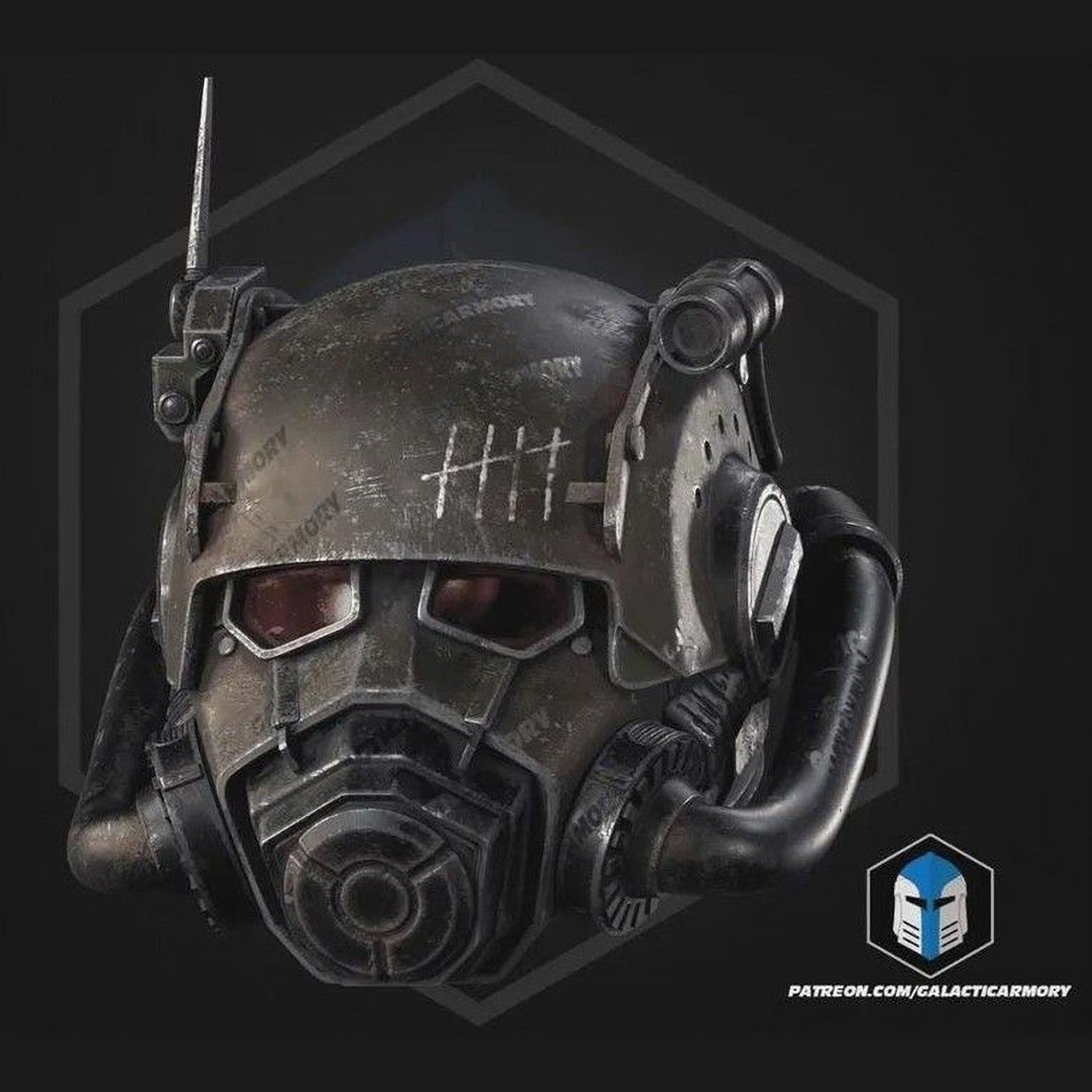 Fallout NCR Power Armor Helmet 1:1 Wearable Cosplay Prop 3D Print Kit or Painted
