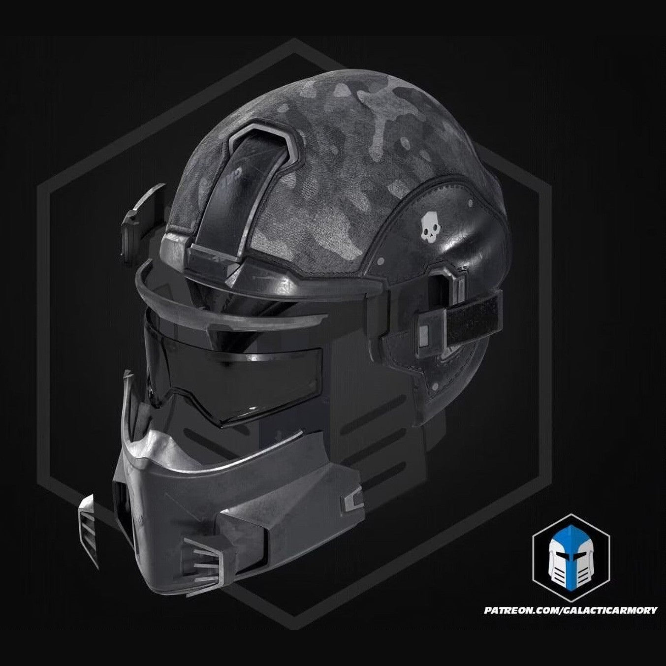 Helldivers 2 Shadow Paragon Helmet 1:1 Wearable Cosplay 3D Print Kit or Painted