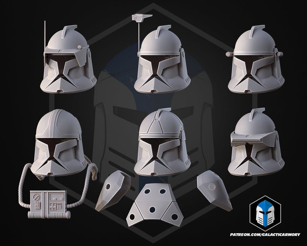 Phase 1 Animated Clone Trooper Helmet lifesize Wearable Cosplay by dask3d