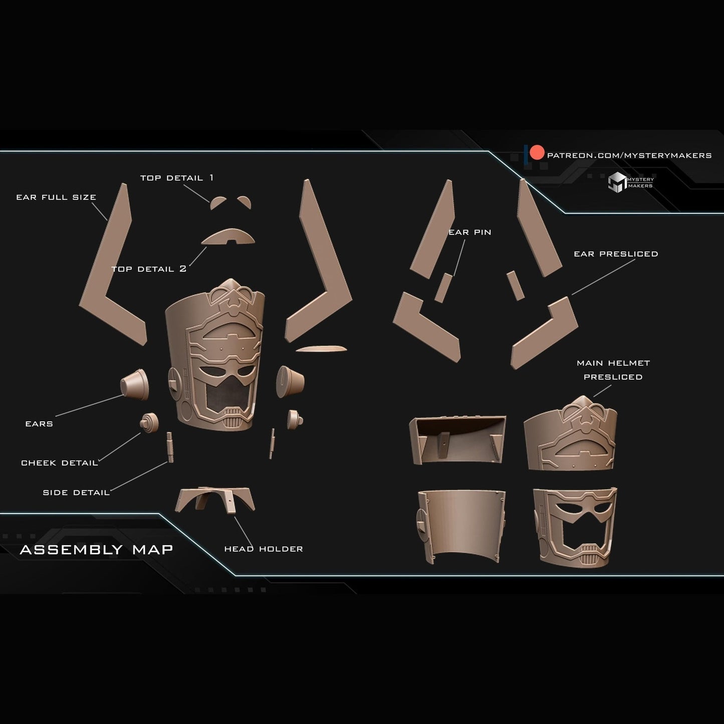 galactus helmet comic-book style diy kit 3d print or fully painted 1:1 wearable
