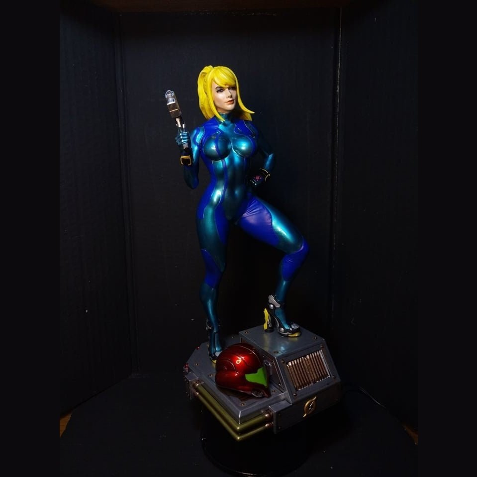 Samus Aran Metroid zero suit statue 1/8 and 1/4 fully painted