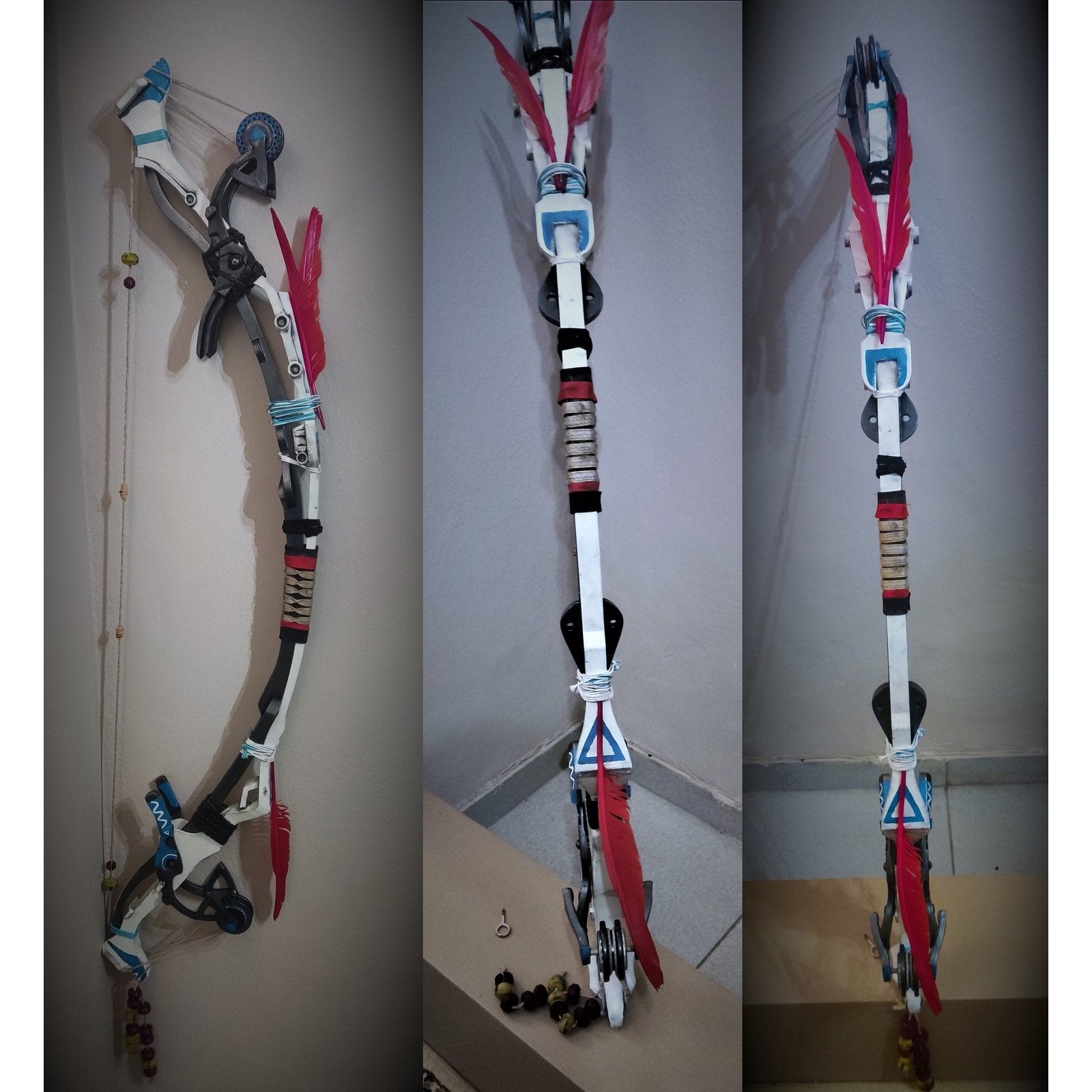 Horizon Forbidden West, Aloy's Death-Seeker's Shadow Bow, 1:1, 1,30 meters long, weathered fully painted and assembled