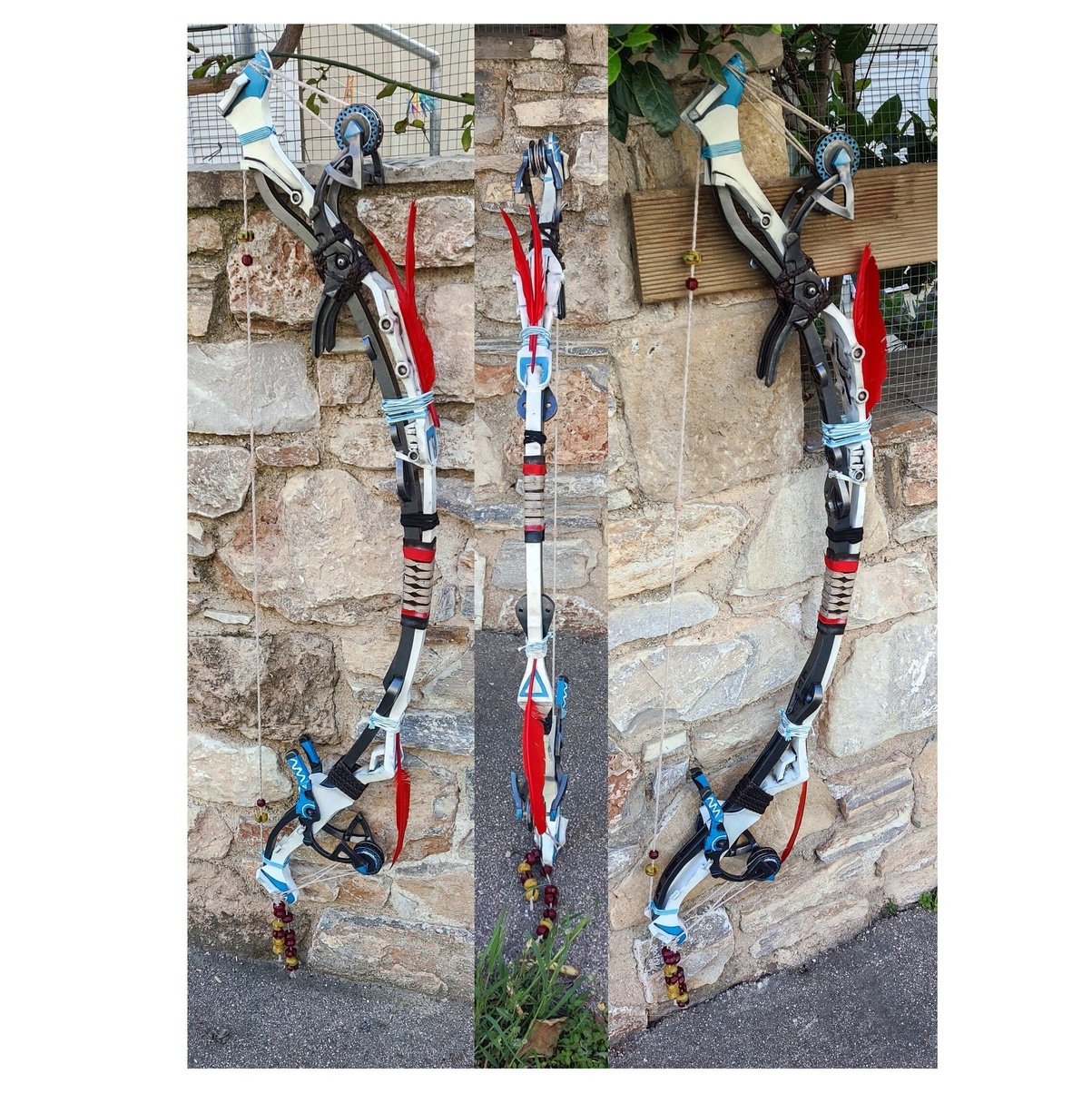 Horizon Forbidden West, Aloy's Death-Seeker's Shadow Bow, 1:1, 1,30 meters long, weathered fully painted and assembled