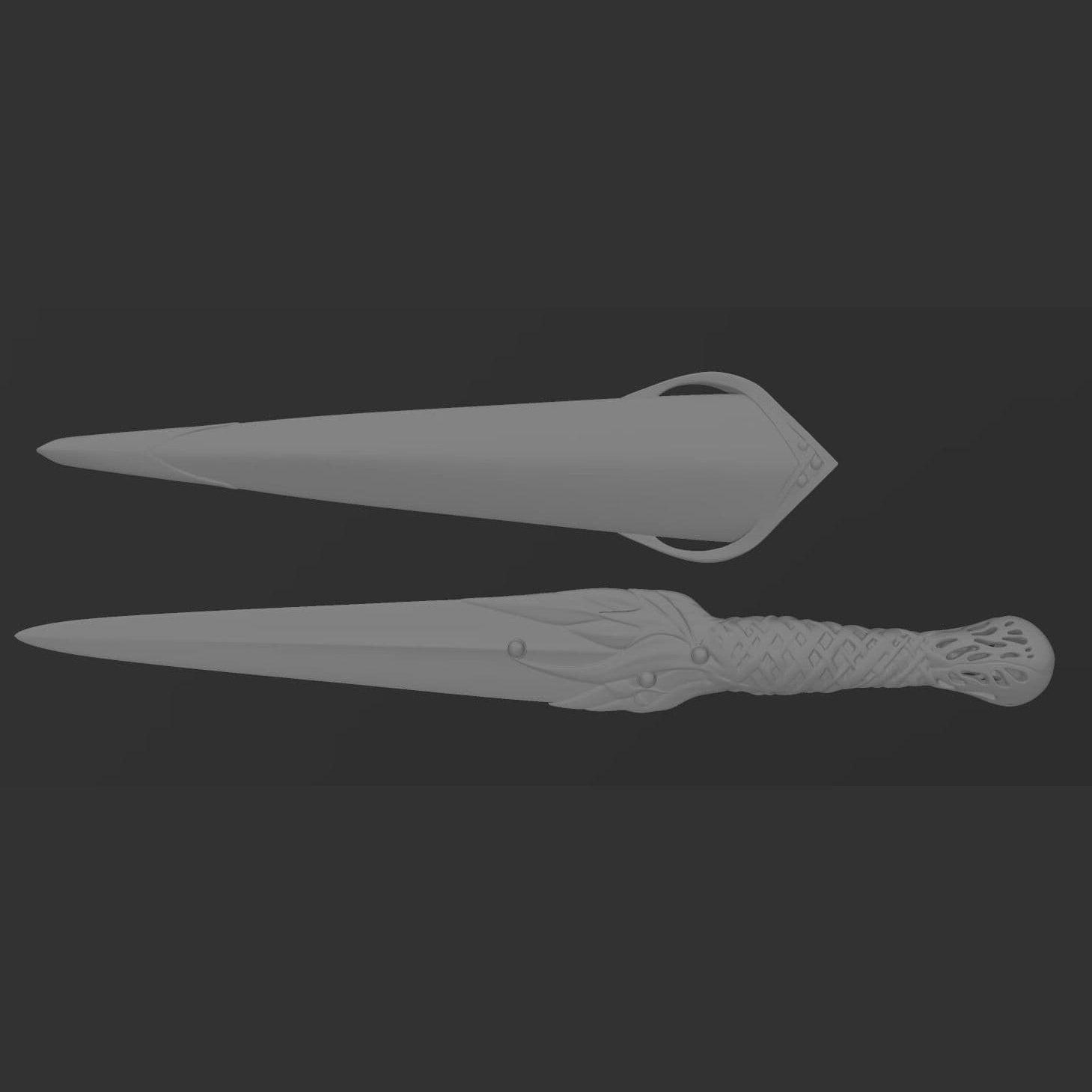 Galadriel Dagger and Sheath from Lord of the Rings: Rings of power raw resin 3d print